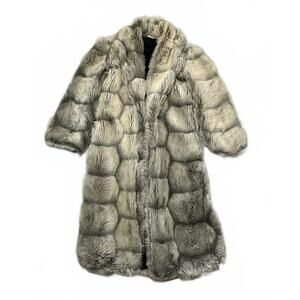 White Faux Fur Coat Full Length Coat - Women's Large